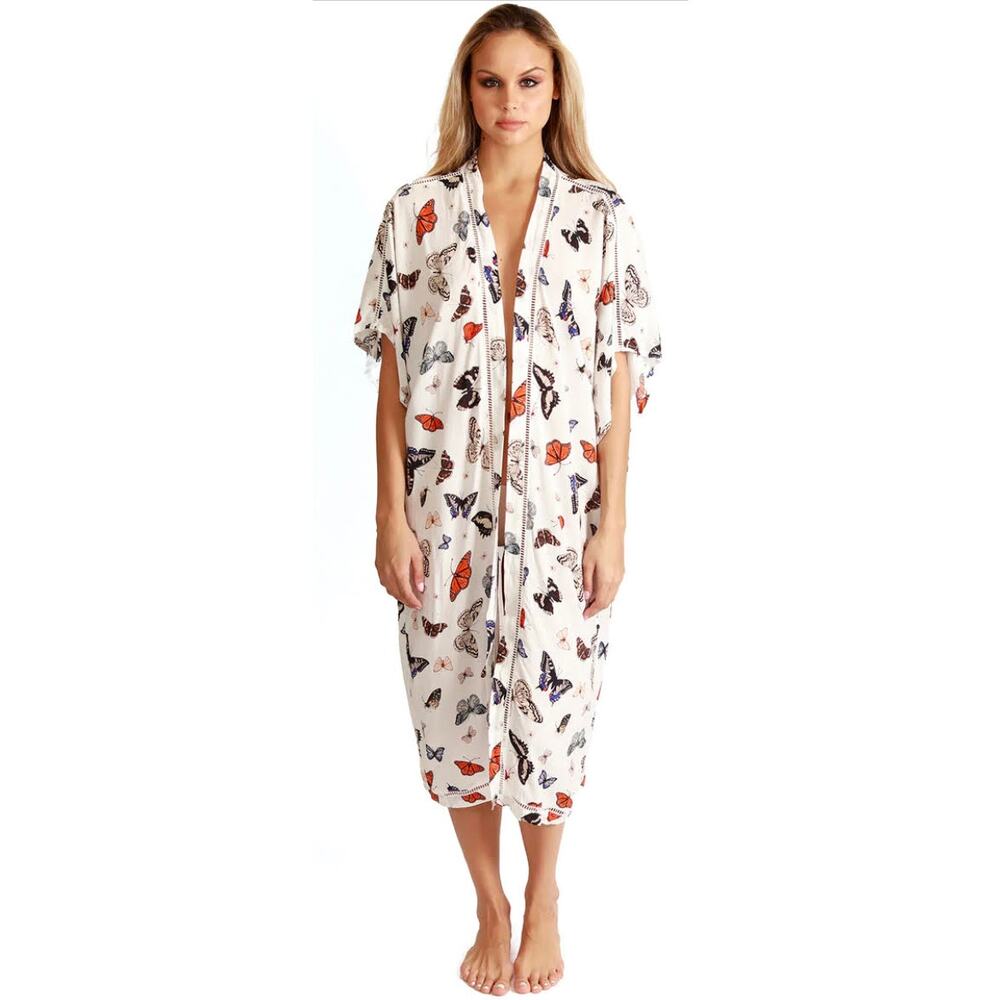 Butterfly Print cover up kimono cardigan luxe Size XL/ L NEW by REVOLVE